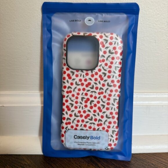 NEW- Unused Casely iPhone 16 Pro Red Cherries Case Bold Flex + MagSafe - Picture 3 of 4